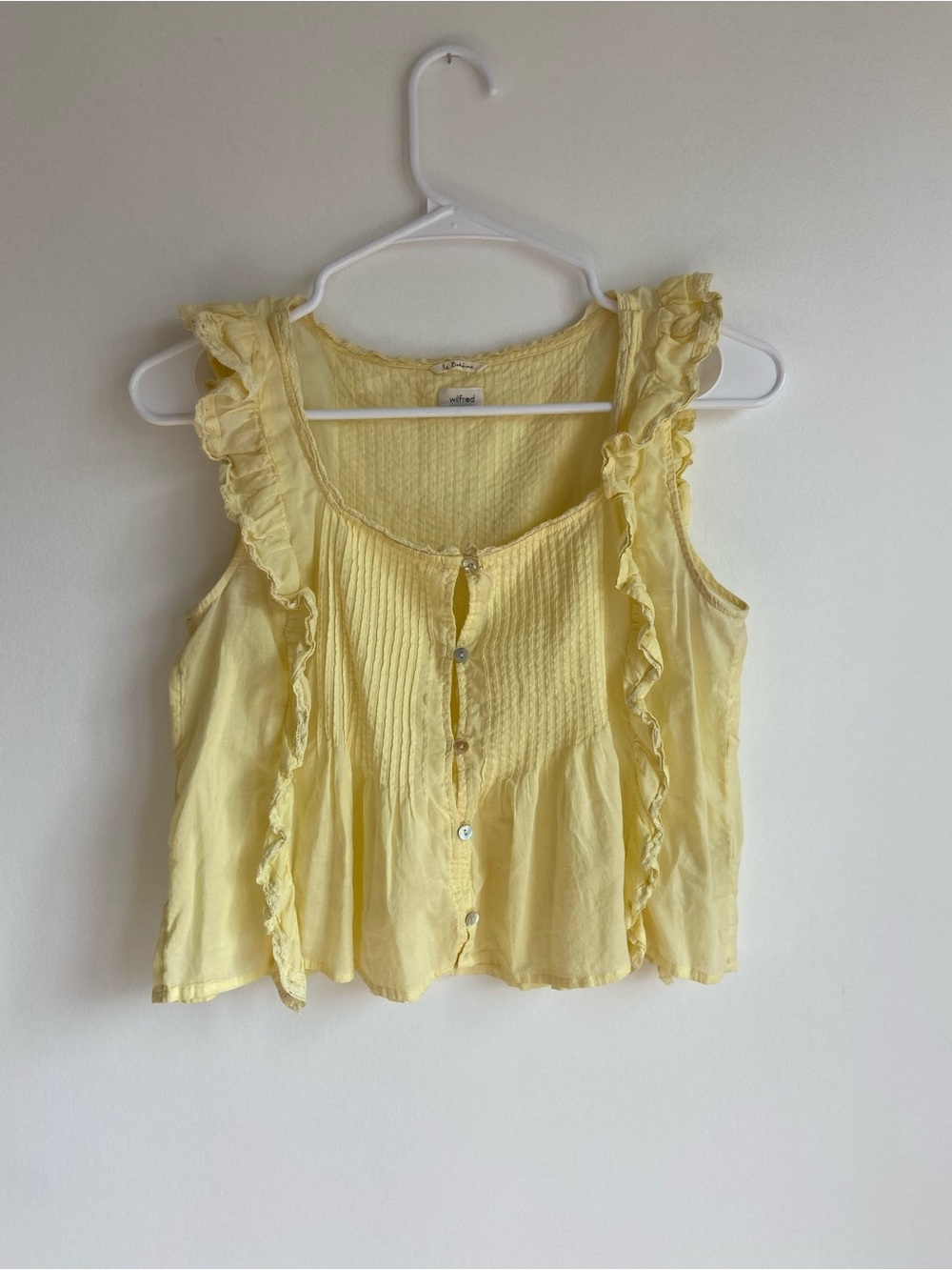 Yellow Aritzia Ruffled Top